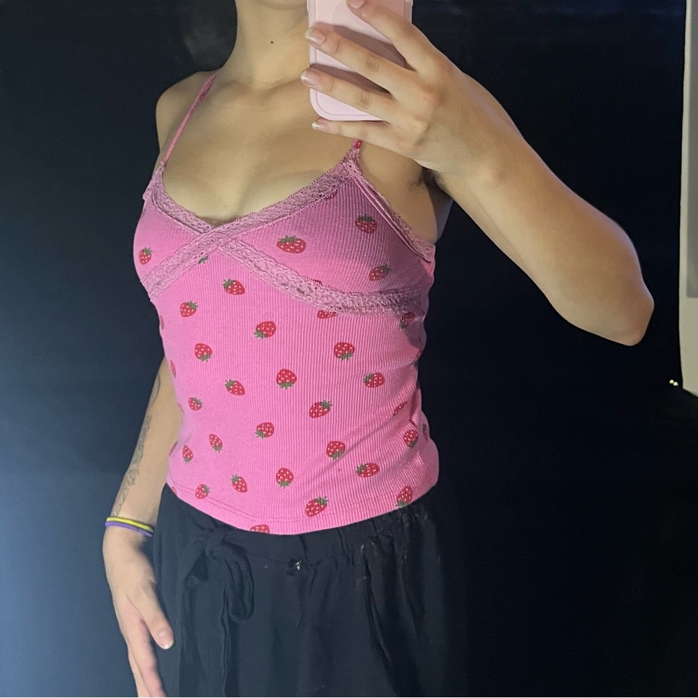 Strawberry Coquette Spaghetti Strap Top